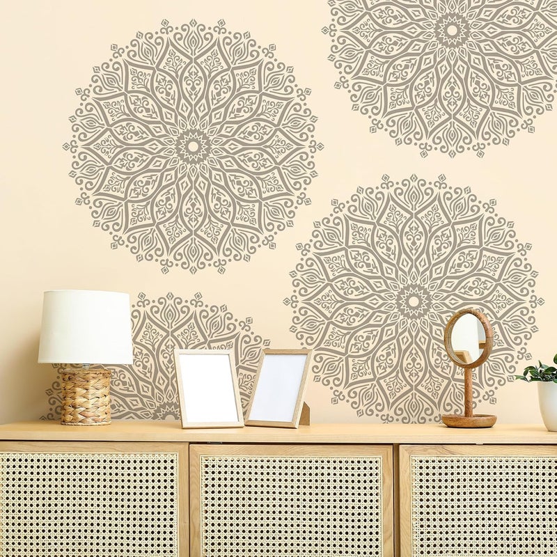 Sitsink Sistink Large Mandala Stencils for Painting - Folk Rangoli Mandala Large Stencils for Painting on Wall Furniture Decor - Image 2